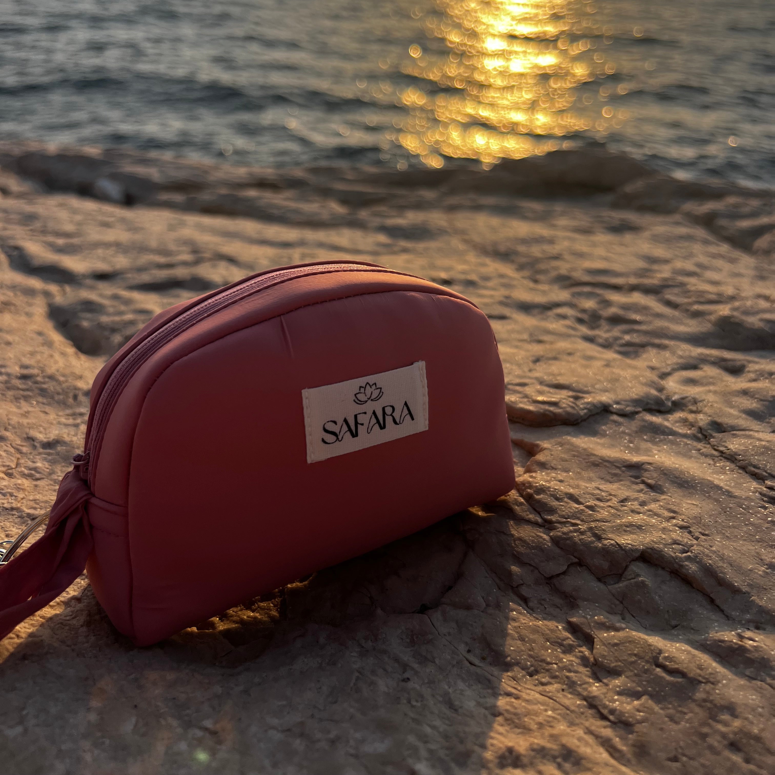 pochette safara tenue de prière de voyage rose 