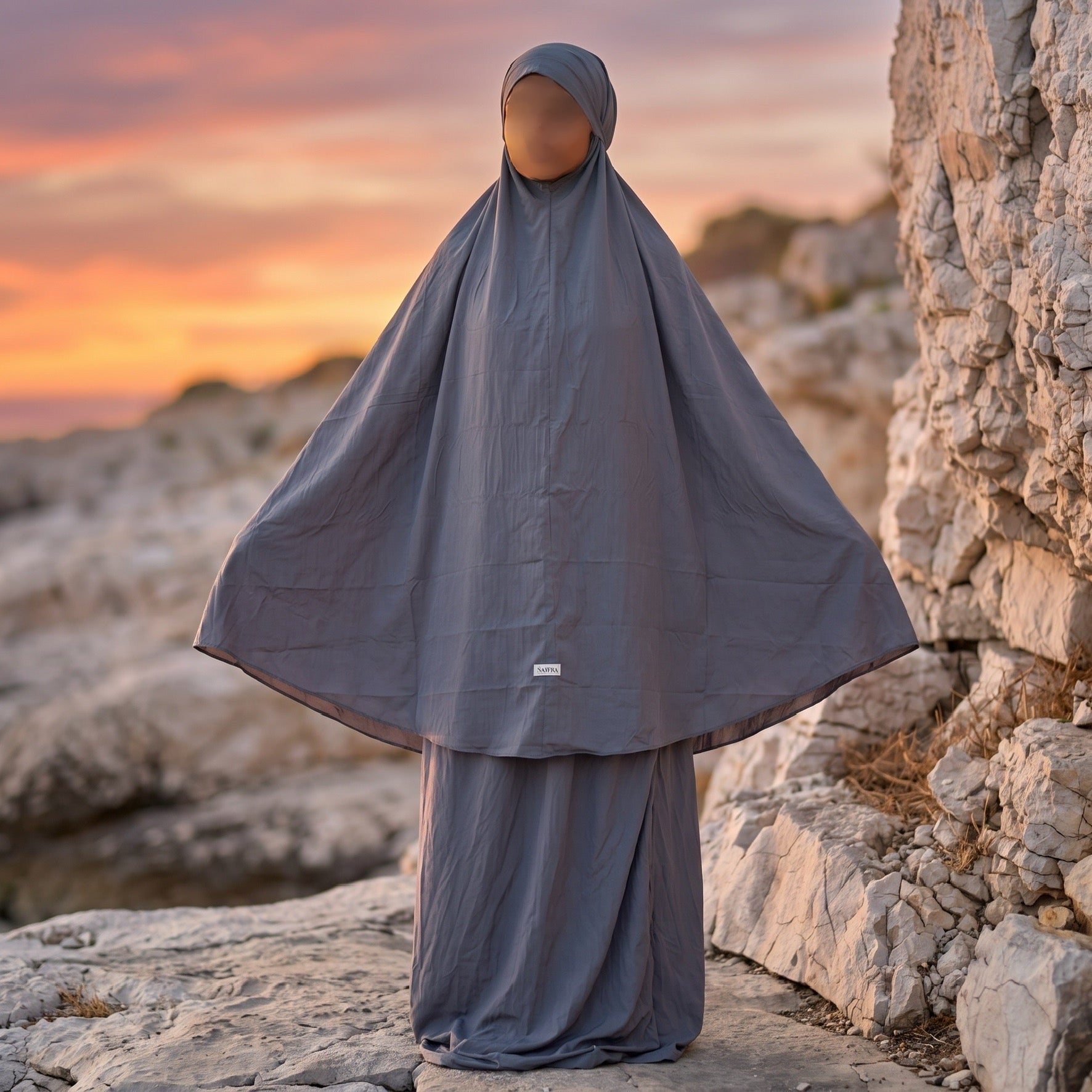 tenue de prière de voyage grise parachute coréen premium 