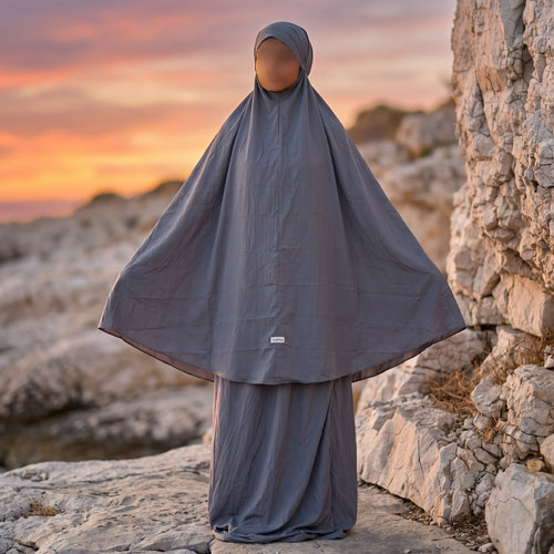 tenue de prière de voyage grise parachute coréen premium 